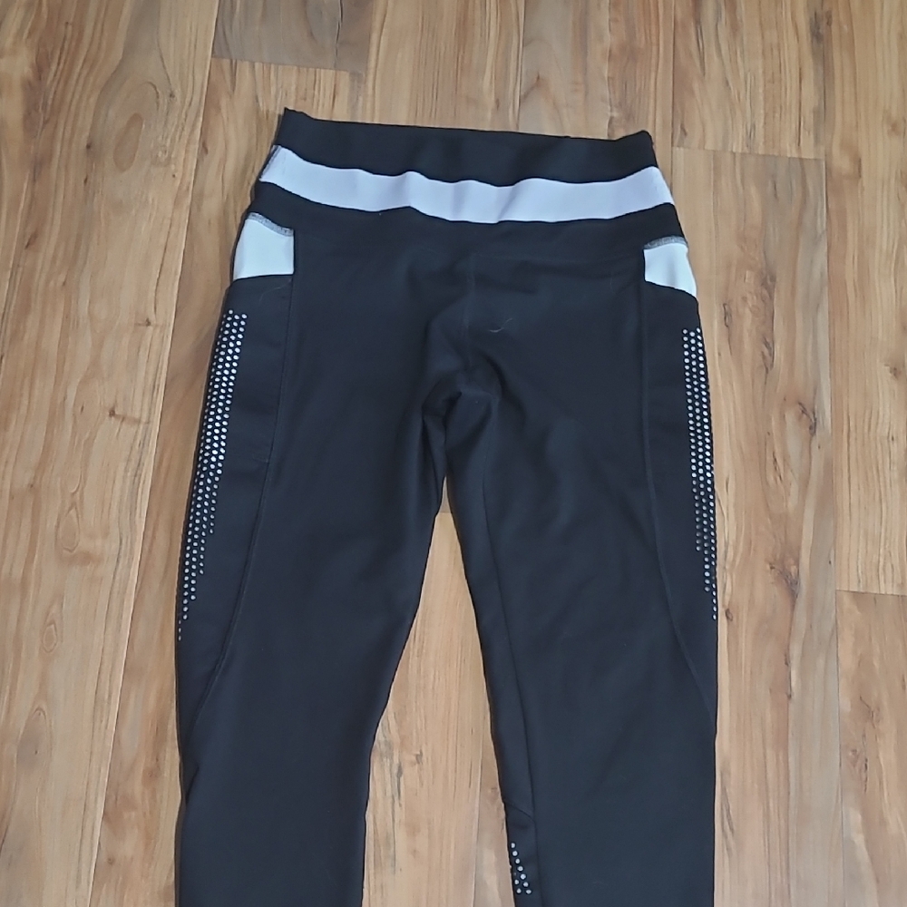 Victoria's Secret Black Leggings with Light Gray Accents